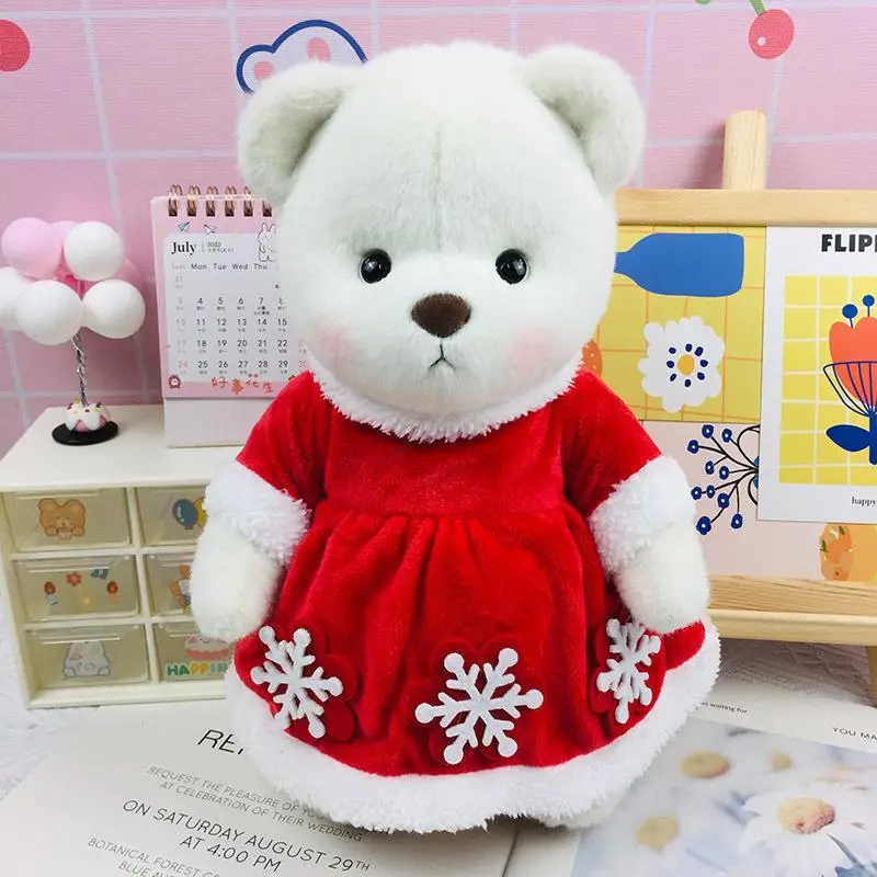 Фото Kawaii Lina Bear 30 см кукольная одежда ручной работы Рождественская юбка костюм плюшевая игрушка «сделай сам» одеваются детский подарок мультфильм аниме аксессуары №4