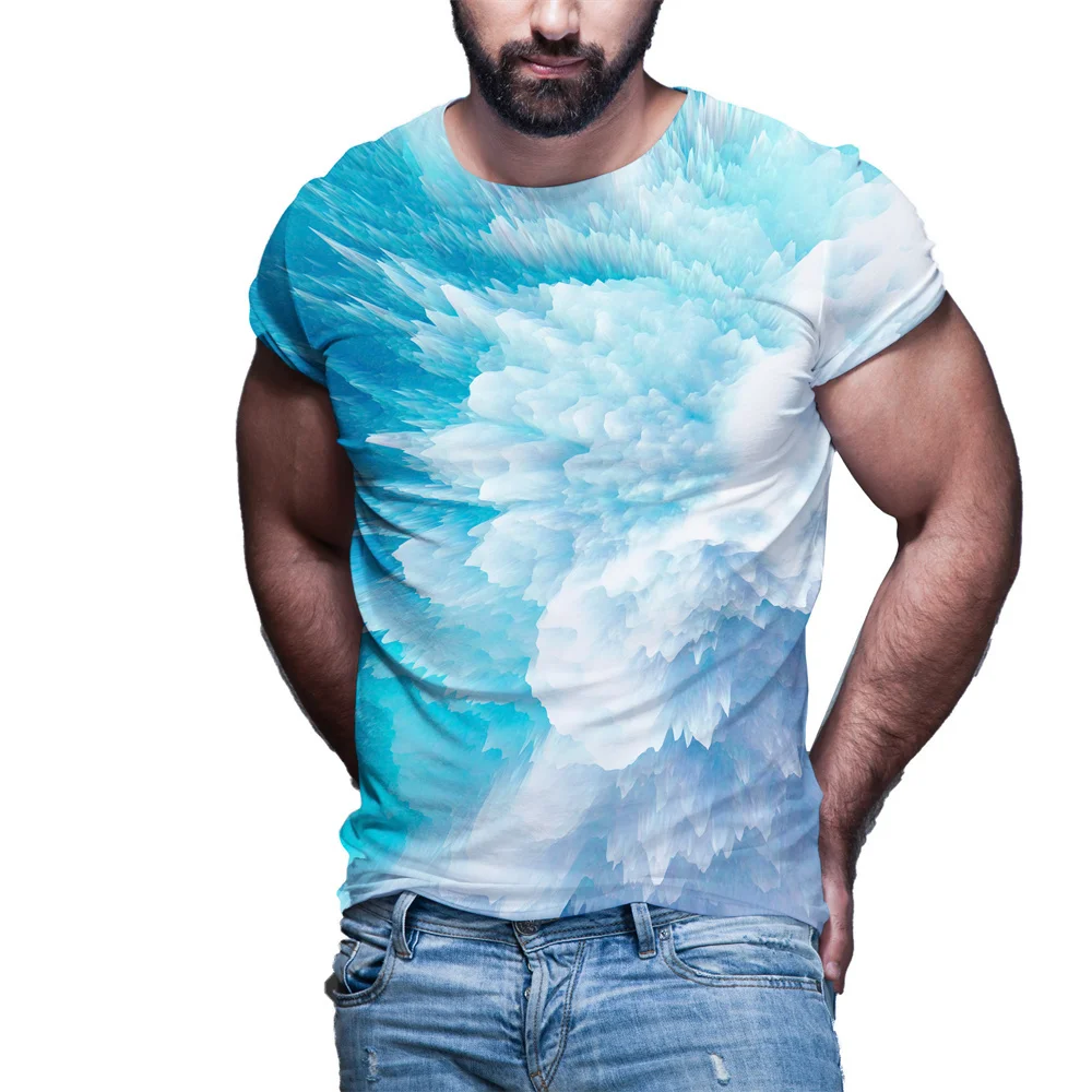 

Summer Casual Multi-Coloured 3D Printed Men's Short Sleeved Personalized Pattern Fashion Oversized T-shirt streetwear Male Tops