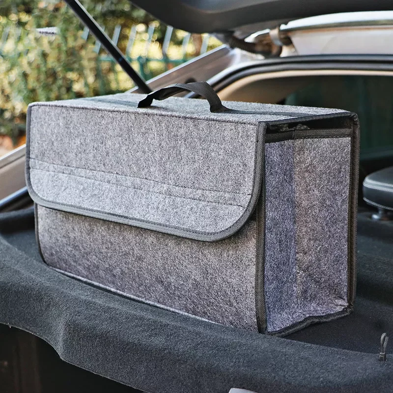 

Car Trunk Organizer Soft Felt Storage Box Large Anti Slip Compartment Boot Storage Organizer Tool Bag Car Storage Bag