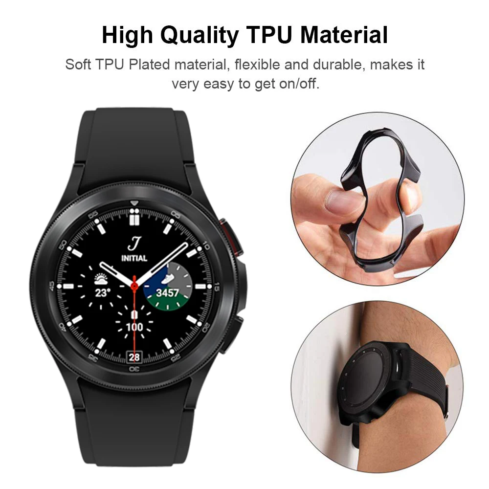 Case for samsung Galaxy watch 4 classic 46mm/42mm TPU Plated cover all-around bumper Screen protector Galaxy watch 4 44mm 40mm
