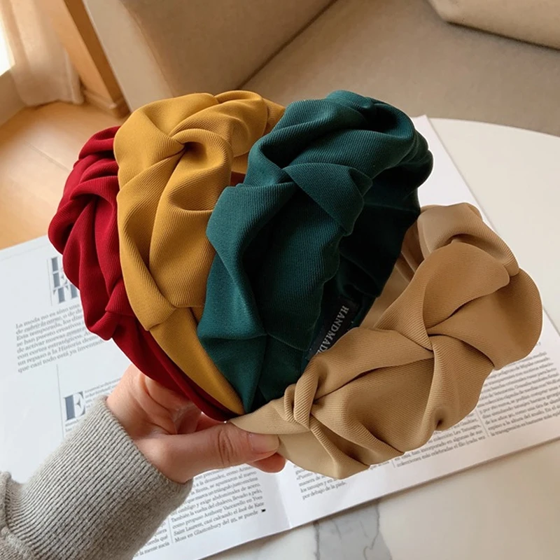2022 Fashion Hair Hoop Hair Bands for Women Girls Flower Solid Color Headbands Designer Wide Hairband Hair Accessories Headwear