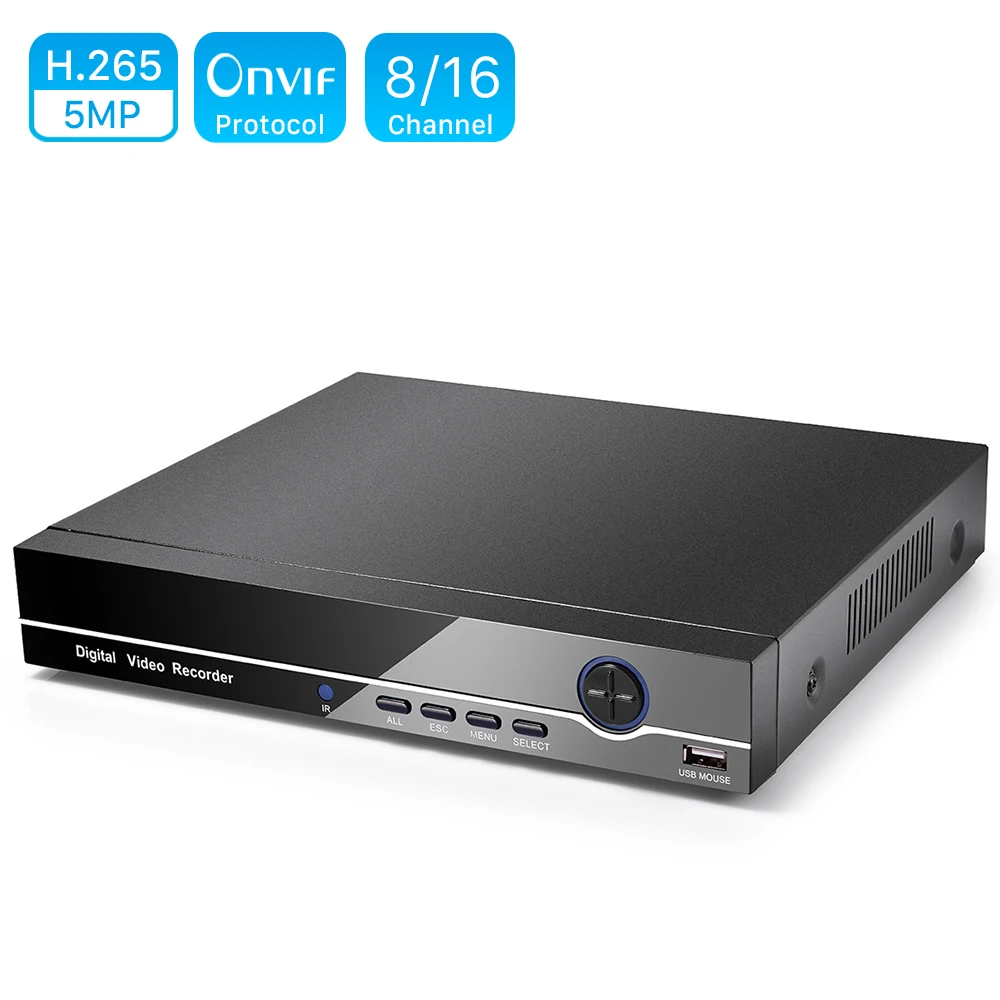 

BESDER H.265 16CH 5MP/1080P CCTV NVR 8 Channel 4MP Network Video Recorder 2.0 for 5MP 4MP 1080P IP Camera XMEYE P2P Cloud Email