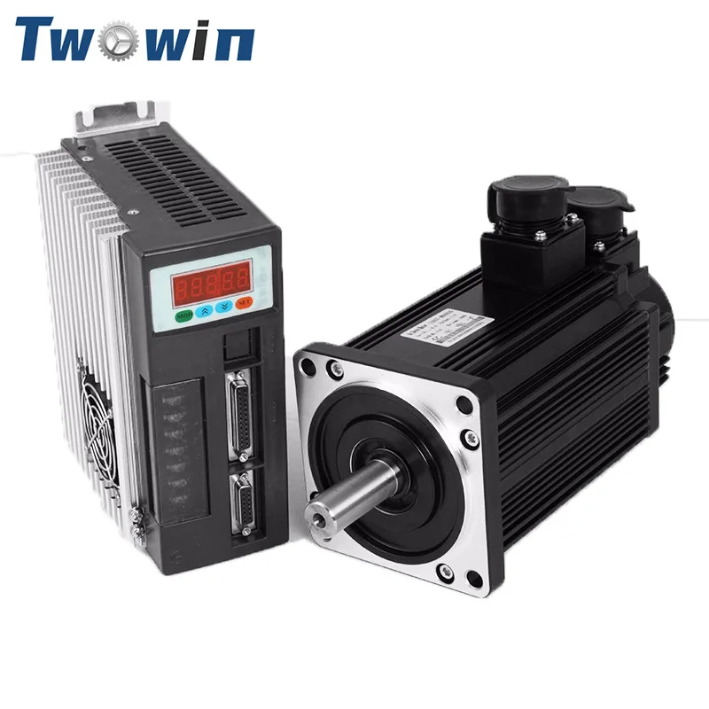 

220V 1.5KW 110ST-M05030 AC Servo Motor 1500W 3000RPM 5N.M Single-Phase AC Drive Permanent Magnet Matched Driver