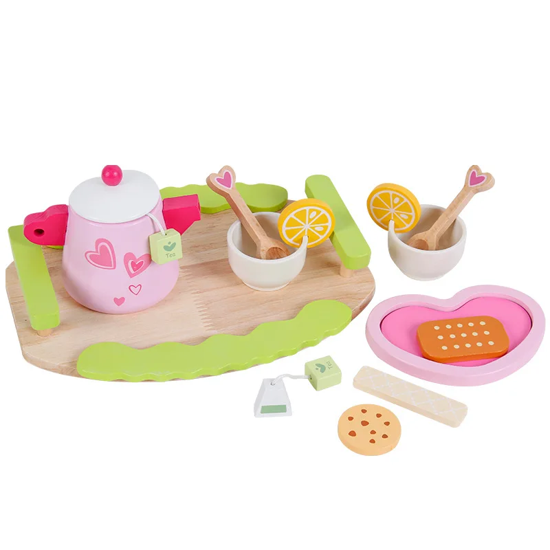 

Wooden Play House Afternoon Tea Dessert Set Children's Role-playing Kitchen Simulation Parent-child Interactive Educational Toys