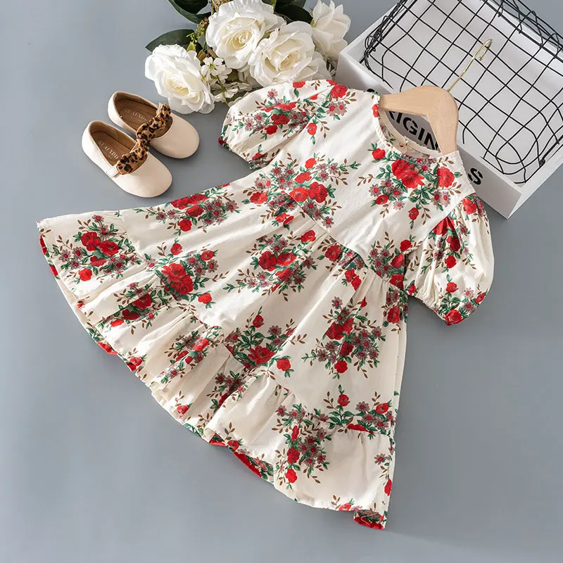 

Summer toddler Girls Baby Clothes kids Embroidered Hem Frill Dresses for Baby child Clothes 1st Birthday Princess Dress Dresses