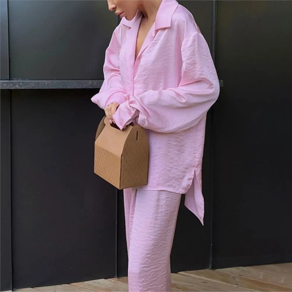 Осенняя повседневная рубашка с длинными рукавами женский костюм модные прямые