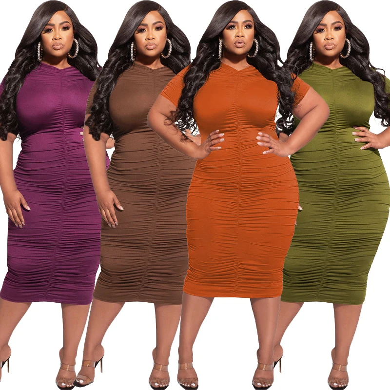 

Женское платье-макси с коротким рукавом, размеры до 5XL