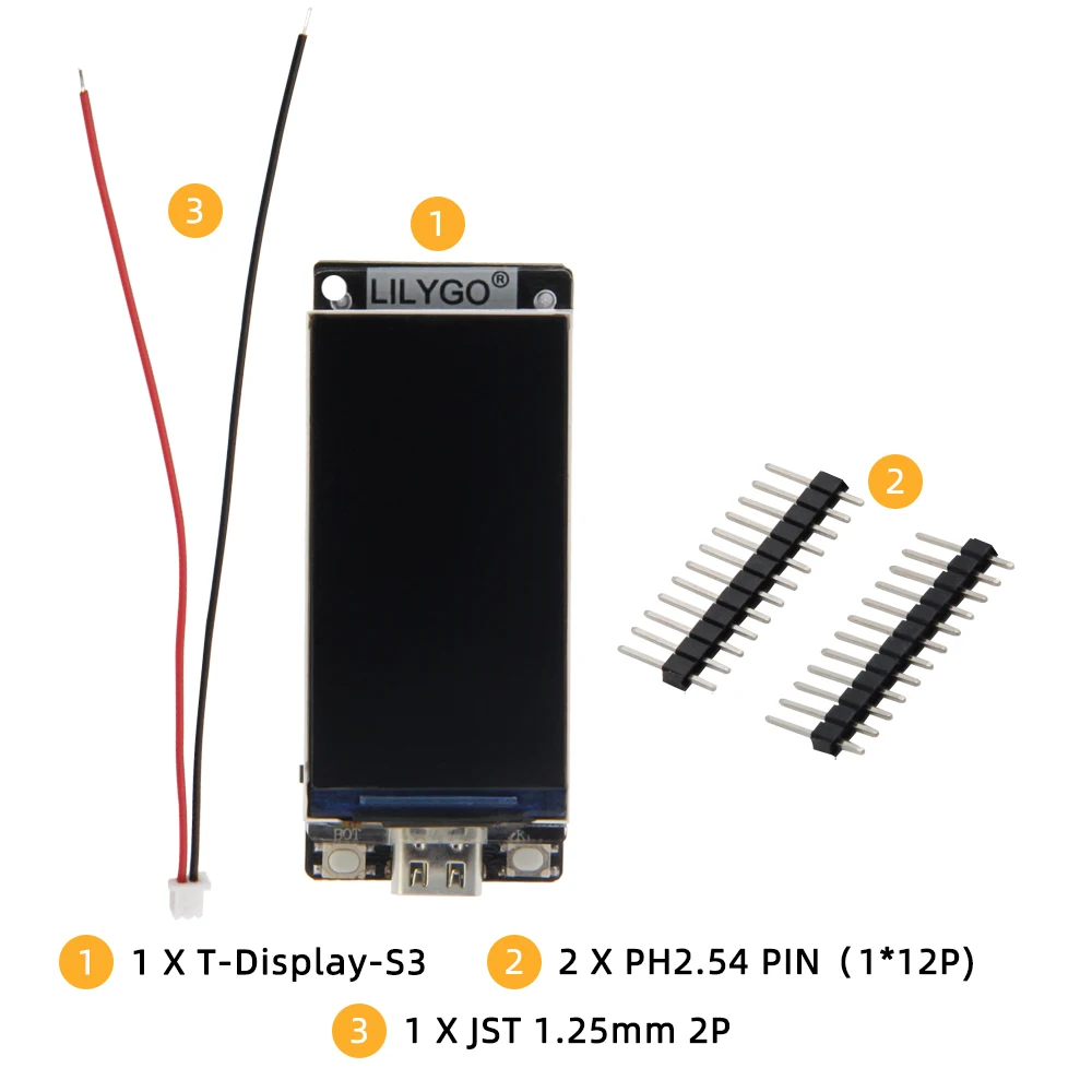 LILYGO® T-Display-S3 ESP32-S3 1 9 дюймов ST7789 плата разработки с ЖК-дисплеем Wi-Fi Bluetooth 170