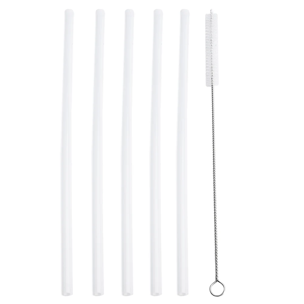 

6pc/Set Drinking Straw With Cleaning Brush Camping Hiking Reusable Drink Tool For Hydro Flask Sports Bottle Spare Supplies