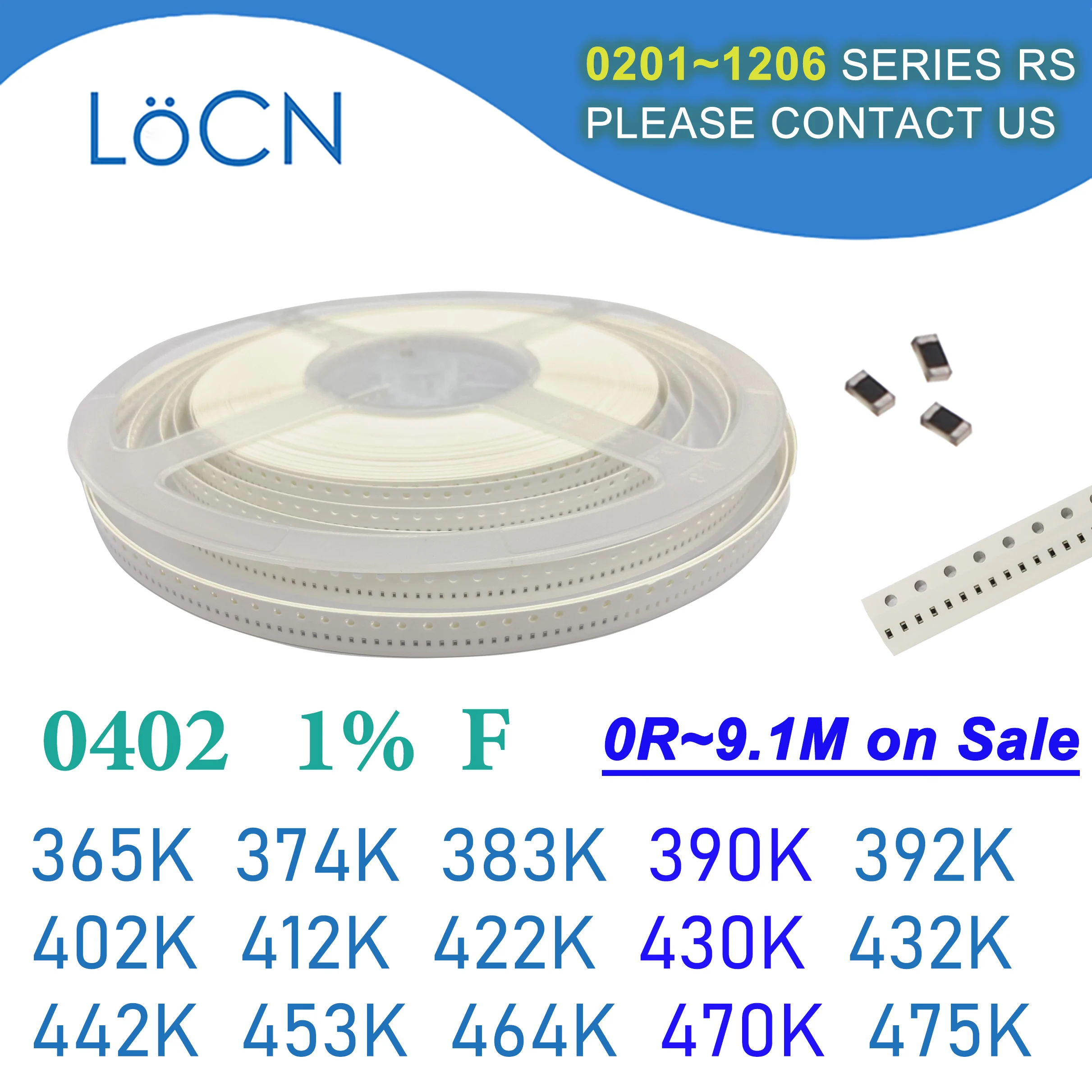 SMD резистор F 365K 374K 383K 390K 392K 402K 412K 422K 430K 432K 442K 453K 475K 1005 Ом