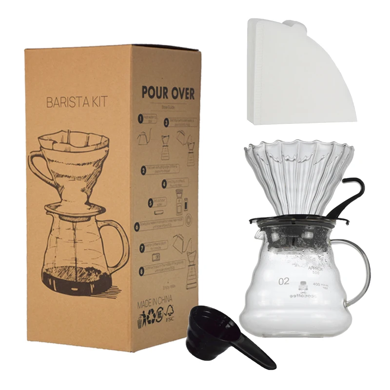 

Household All in One Pour Over Barista Coffee Server Dripper Paper Filters Set Maker coffee accessories barista