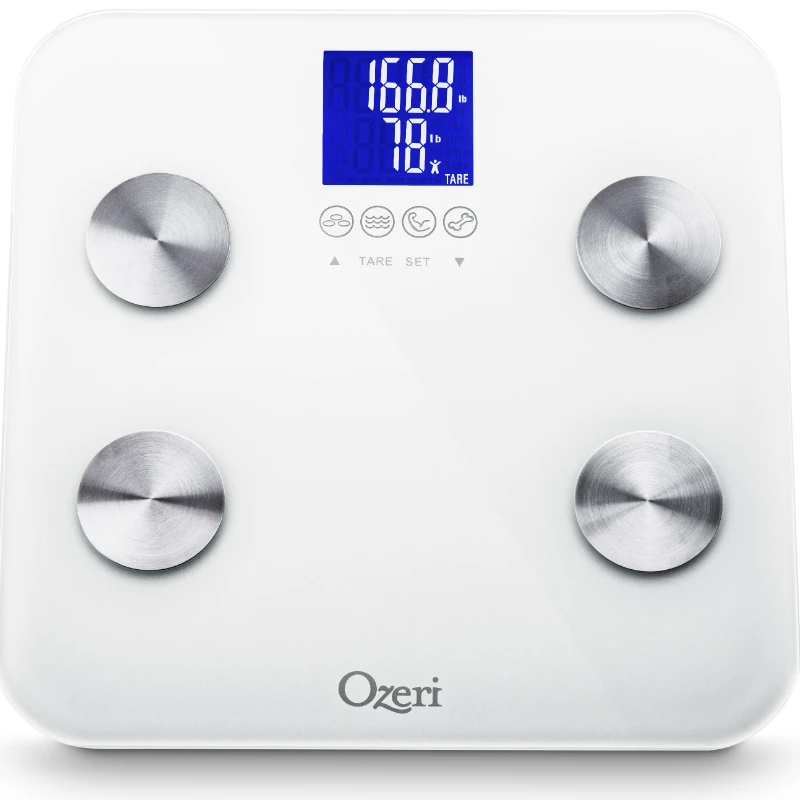 

Touch 440 lbs Total Body Bath Scale - Measures Weight Fat Muscle Bone & Hydration with Auto Recognition and