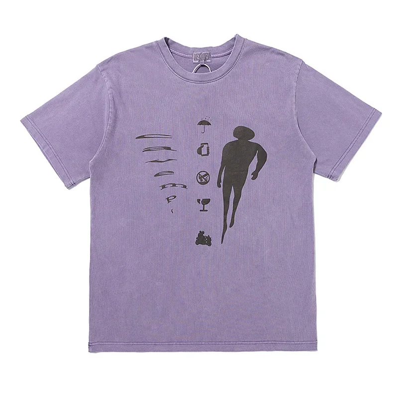 

Мужская и женская футболка CAVEMPT C.E, 1:1, предупреждение о сигнале, эскиз человеческого тела, футболка CAVEMPT C.E, одежда