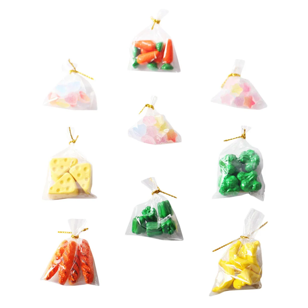 9 пакетов миниатюрная еда и игры для микропейзажей украшения овощи детский дом из