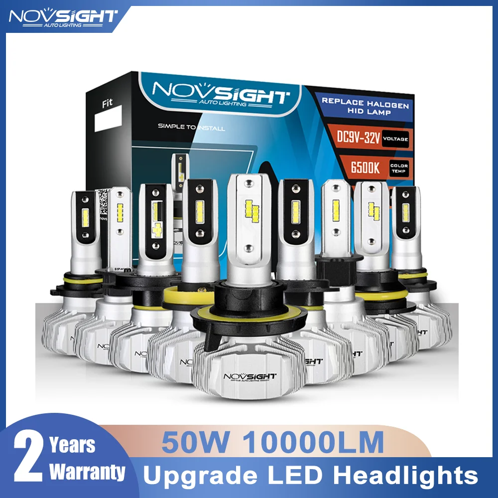 NOVSIGHT-bombillas LED para faros delanteros de coche, lámparas antiniebla, H4, H7, H11, H110000Lm, GPS, 9005/HB3, 9006/HB4, H13, 9007, H3, H8, 6500K, 24V
