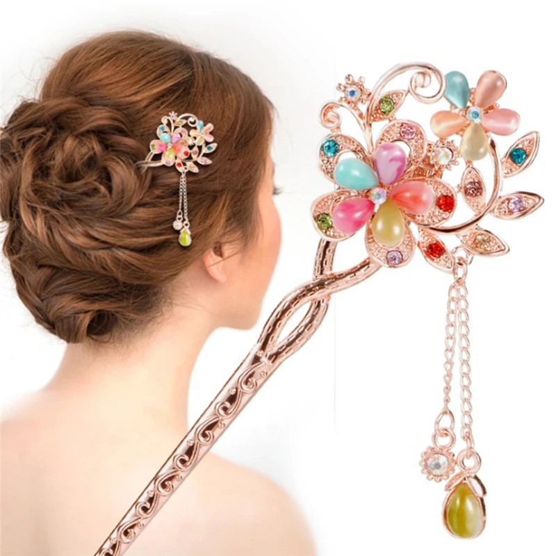 

Ornaments Elegant Sexy Hair Ornaments Flowers Korean Accessories Hairpin Tassel Headdress For Women