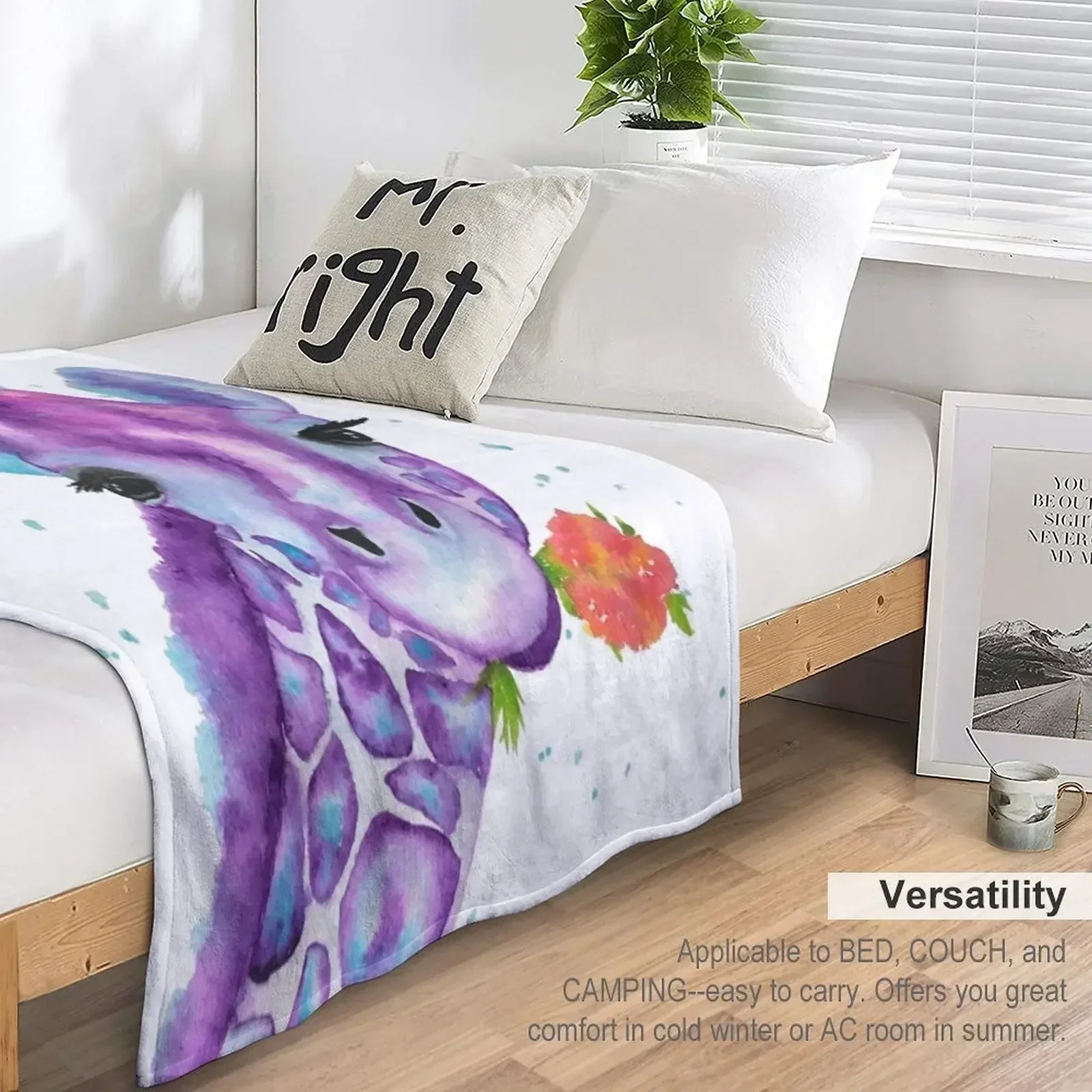 Zoya фиолетовый жираф акварельные одеяла для диванов одеяло косплей аниме смешные