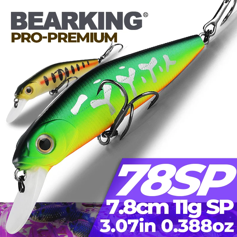 BEARKING-Hard Lure Wobblers Crankbaits искусственная приманка для щуки рыболовная снасть окунь