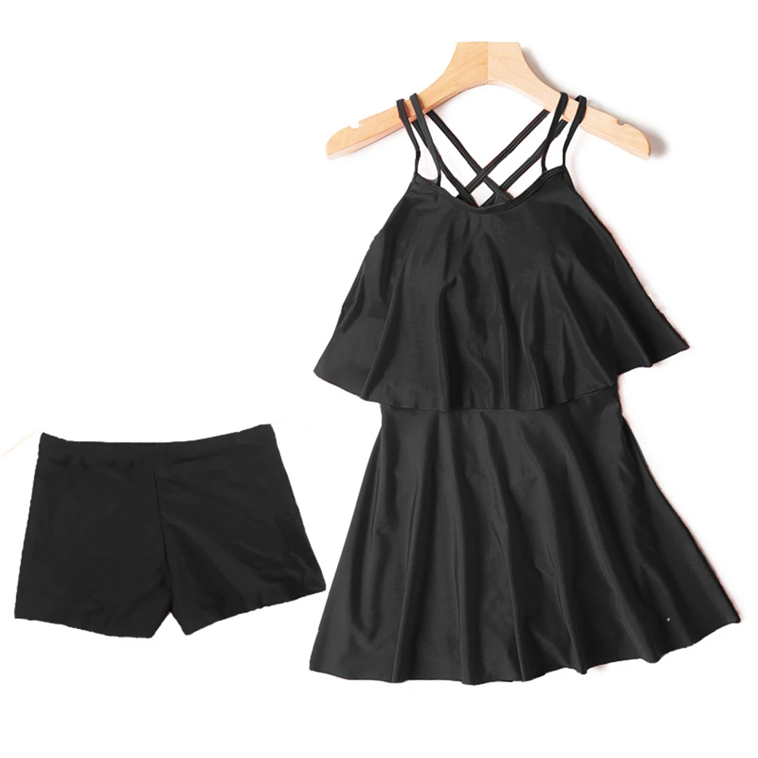 Women Swimsuit Split Type Swim Suit Sexy Conservative Flat Angle Cover One's Belly Swimwear Hot Spring Beach Bathing Skirt Dress