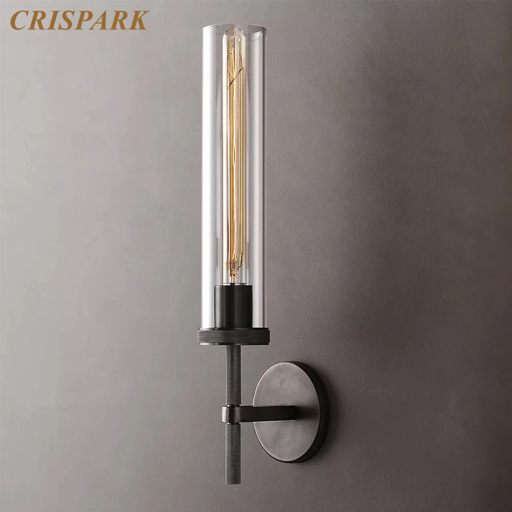 Светодиодный светильник Lambeth Knur цилиндрическая стеклянная настенная лампа