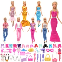 barwa new fashion 44 pieces for doll4 skirts4ttops with trousers25 accessories1 dog 10 shoes for 11 5inch doll kids toys