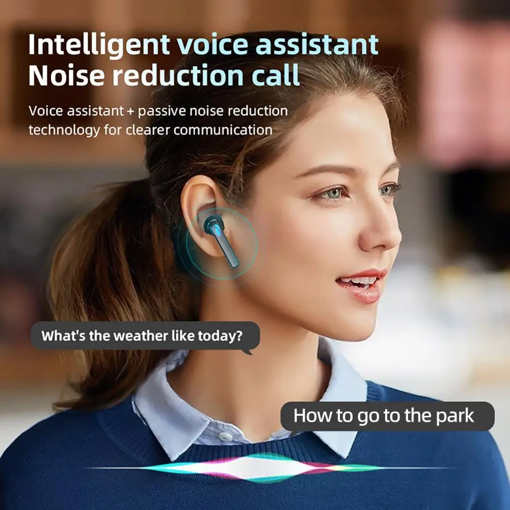 

Bluetooth-compatible 5.0 Earphones Noise Reduction 5hours Music Time Smart Touch Control Wireless Game Headphones