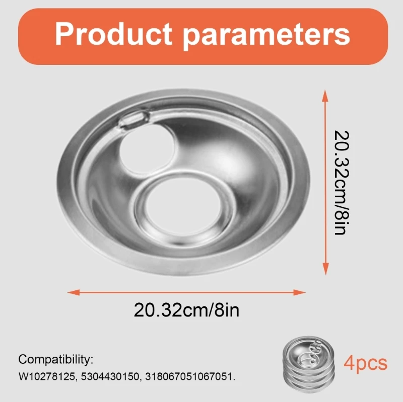 M2EE 4 шт. набор светоотражающих чаш из нержавеющей стали поддоны для плит горелки