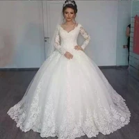 zj9170 sexy high quality lace a line elegant white ivory long sleeve wedding dress 2022 bride dresses plus size