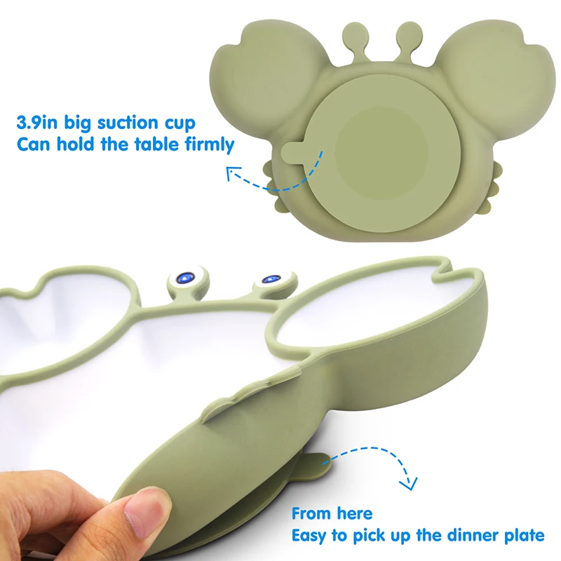 Silicone Baby Feeding Plates Bowls Spoons Fork Toddler Suction Food Tableware BPA Free Non-Slip Baby Dishes Baby Accessories enlarge