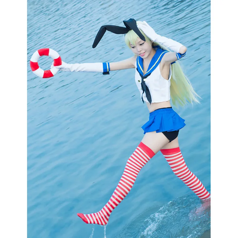 Аниме игра Kantai коллекция Kancolle Shimakaze косплей костюм женский сексуальный летний