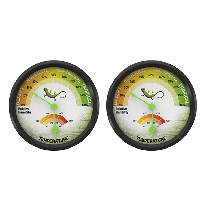 

HighAccuracy Thermometer Hygrometer Gauge VivariumTank Supplies Self-adhesive Pet Rearing Box DialGauge 16-49℃
