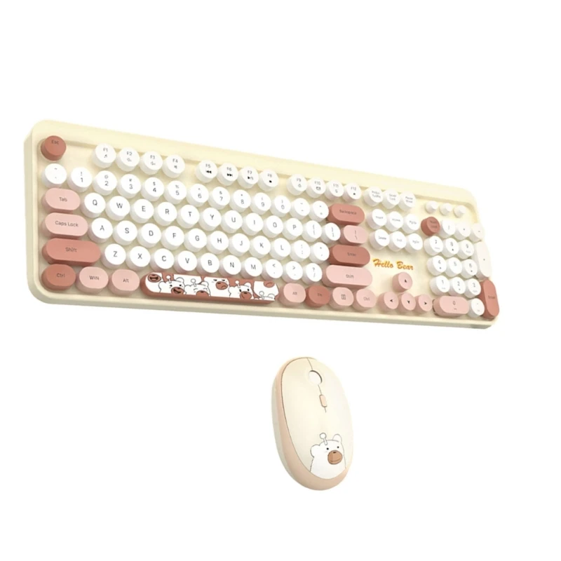 Набор клавиатуры и мыши Hello Bear беспроводной 2 4G милый игровой набор для ПК