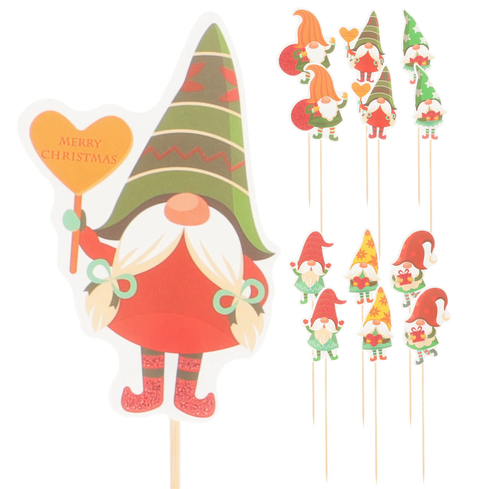 

Toppers Christmas Cupcake Cakes Xmas Cake Picks Gnome Decoration Holiday Pick Fruit Dessert Birthday Topper Party Ornament