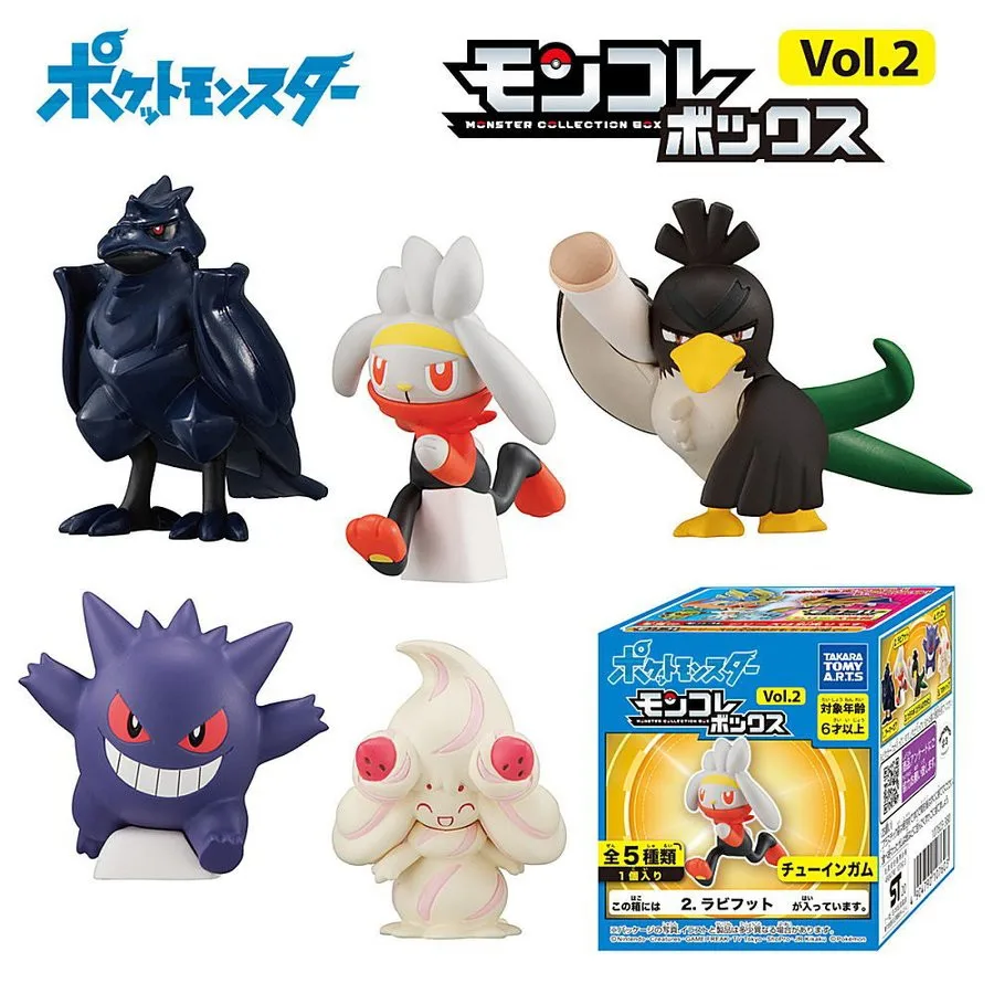 TAKARA TOMY подлинный Покемон конфеты игрушка Corviknight Raboot farget D Gengar Alcremie фигурки модели игрушки