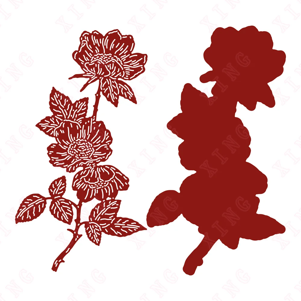 

2022 Christmas Arrival New Metal Cutting Dies Scrapbook Decoration Embossed Template Diy Handmade Craft Thorns of Beauty Die Set