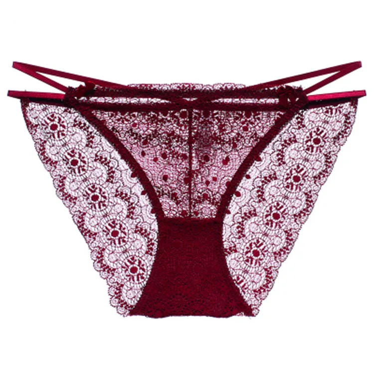 

Panties Women Lace Transparent Solid Briefs Intimates Female Big Underwear