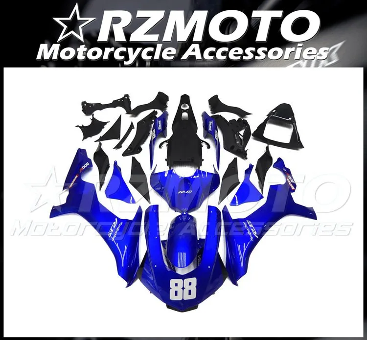 

4Gifts New ABS Motorcycle Fairings Kit Fit for YAMAHA YZF - R1 R1m 2015 2016 2017 2018 15 16 17 18 Bodywork Set Blue White 88