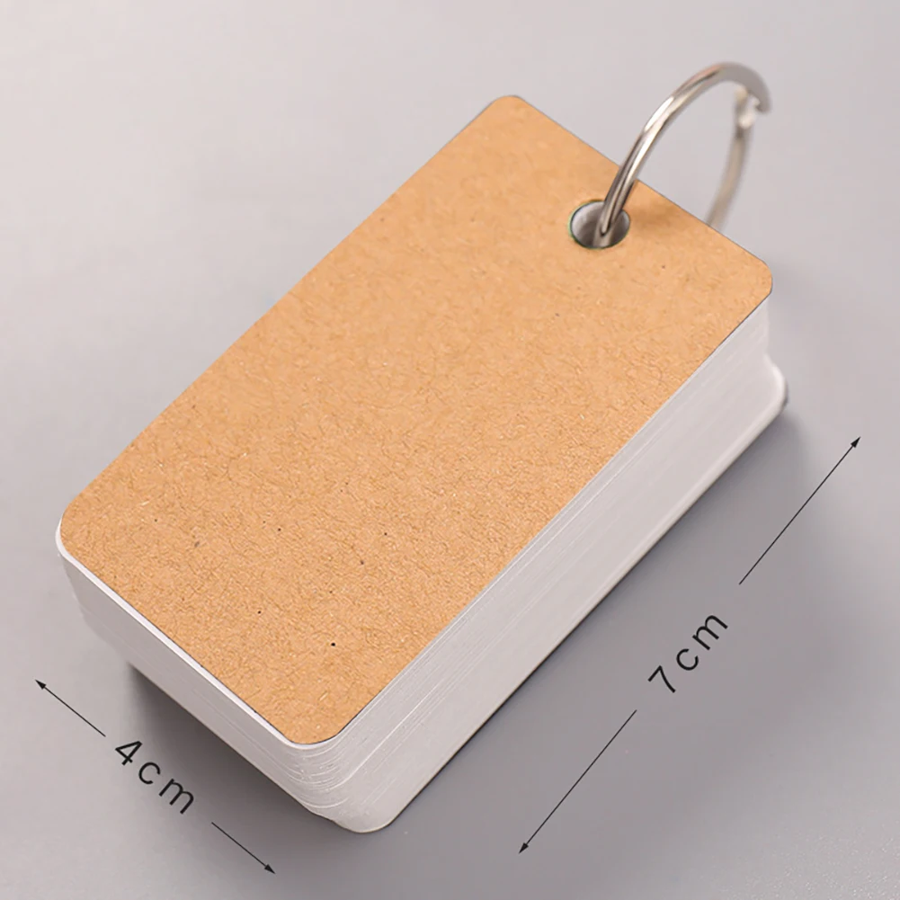 

100pcs Mini Loose-Leaf Notebook Cute Ring Buckle Word Book Handwritten Card Tearable Notepads Kawaii Memo Pad Blank Kraft Paper
