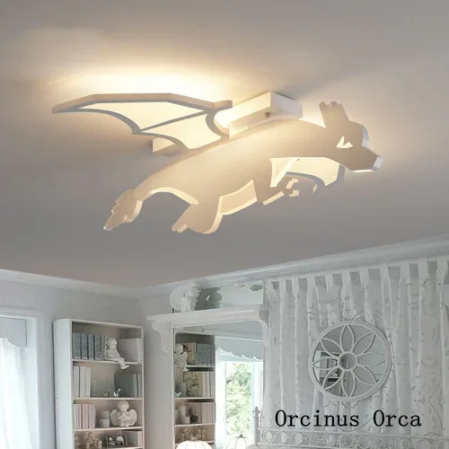 New fire breathing dragon ceiling lamp boy bedroom children's room cartoon creative led dinosaur free shipping