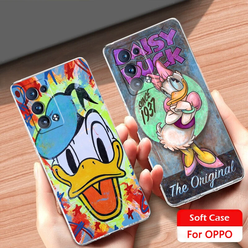

Disney Donald Duck Daisy For OPPO A74 A72 A53 Reno 7 6 5 4 2 Find X3 X2 Z Lite Neo Pro Plus SE transparent Phone Case