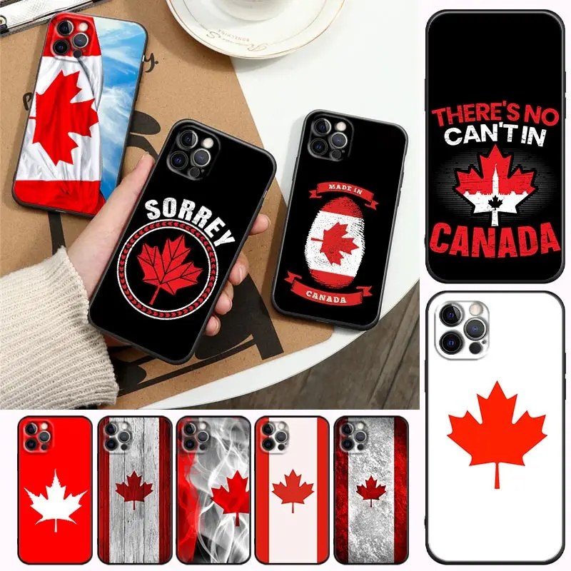 

Canada Maple Leaf Flag Silicon Comics Phone Case For Apple iPhone14 13 12 11 Pro Max Mini 8 7 SE XR XS Plus 5G Black Cover Funda