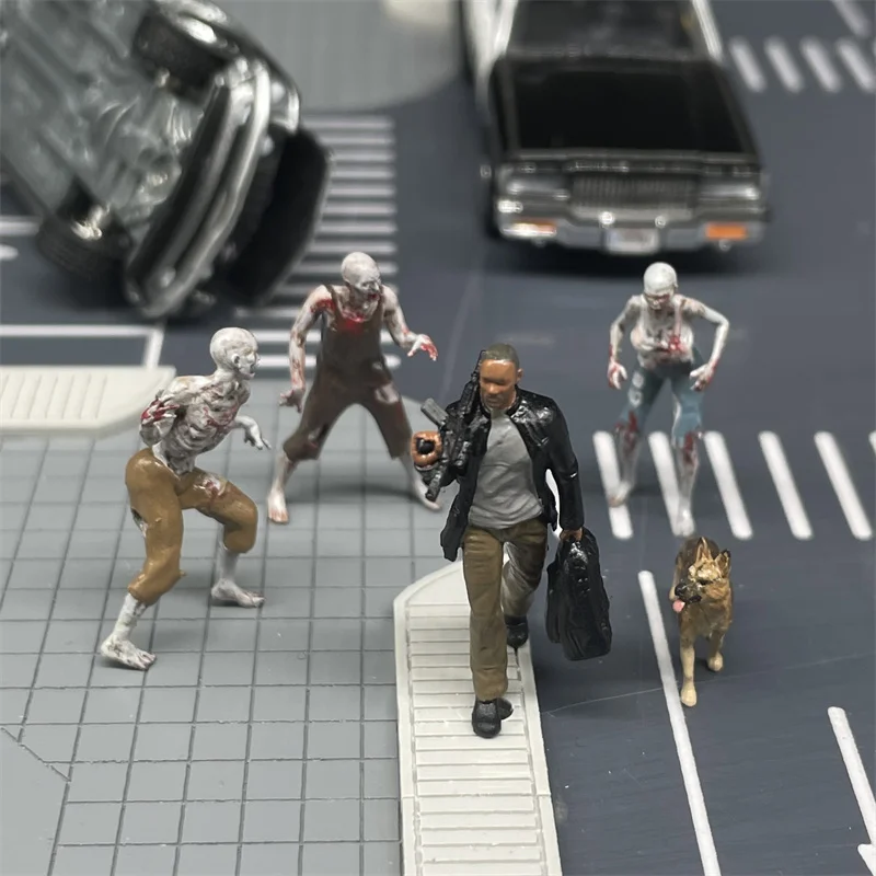 S Legend Will And Dog Zombies Scene Accessory For Alloy Car Static State Collection Display