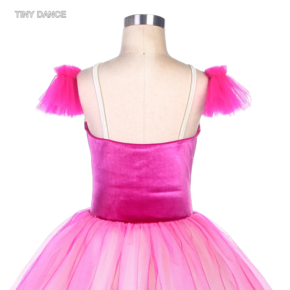 Романтичная юбка-пачка для девочек и женщин ярко-розовый бархатный лиф со слоями