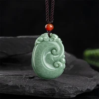 hot selling natural hand carve jade wishful good luck necklace pendant fashion jewelry accessories men women luck gifts