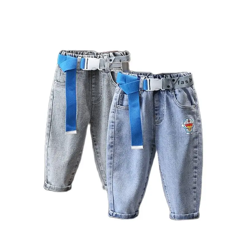 

2022 New Children's Jeans boys Cartoon Print Spring and Autumn Elastic Band Pants Boys Foreign Style Casual Trousers1-6Y