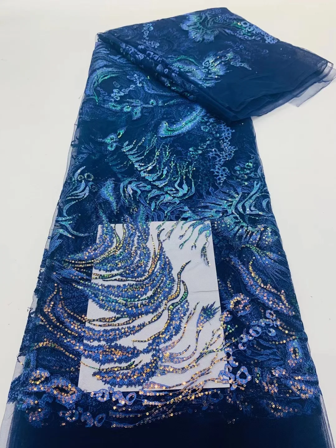 

2022 Luxury Embroidered Tulle Lace French Fabric African Sequin Mesh Lace Nigerian Fabric for Wedding Party HMX5257