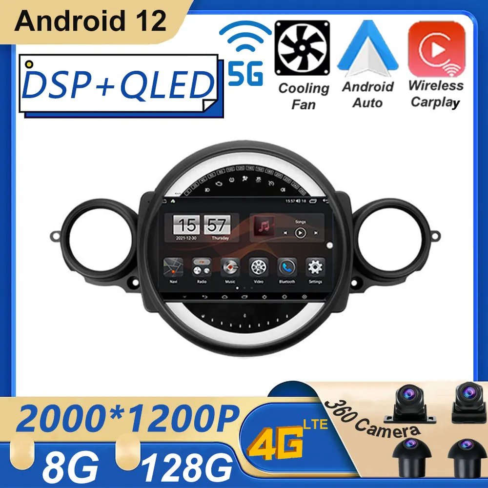 

Android 12 для BMW Mini 2007 - 2015 беспроводной Carplay Android Авто Радио мультимедийный плеер навигация GPS No 2din без DVD