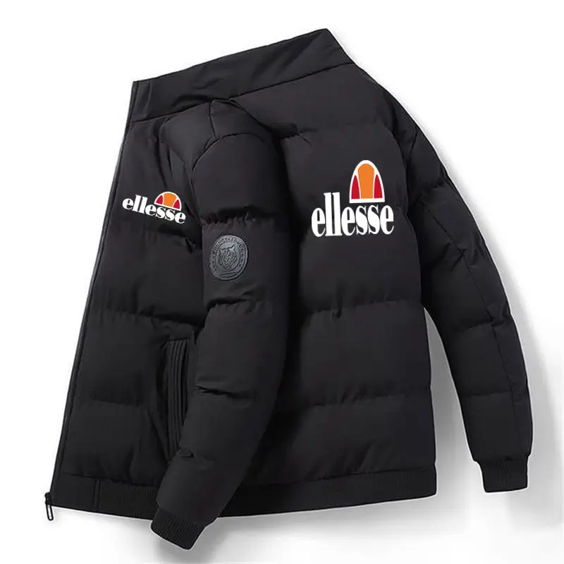 2023 New brand printed Autumn/Winter Men's Zipper Jacket Casual Bomber Jacket Scarf collar Slim-fit fashion down jacket