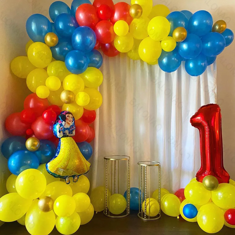 

104pcs Disney Snow White Princess Theme Party Balloons Arch Garland Kit Girls 1 2 3th Birthday Party Decors Baby Shower Globos