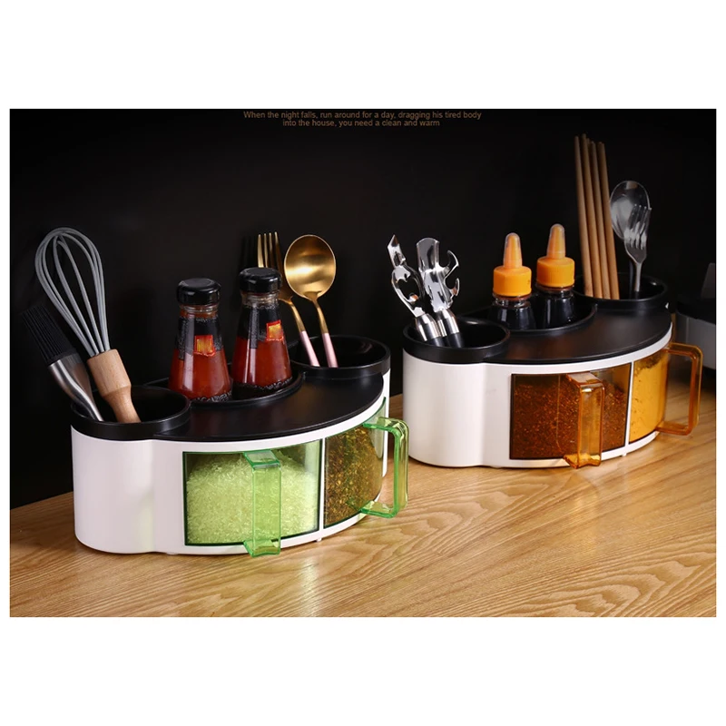 

Multifunctional Seasoning Box Knife Holder Chopstick Condiment Rack Kitchen Accessories Storage Artifact